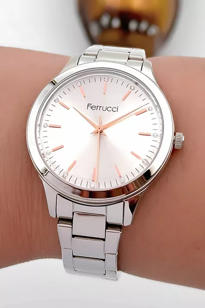 المرأة ساعة اليد الصلب حزام الصلب القضية الحجر سوار هدية مع الفضة 