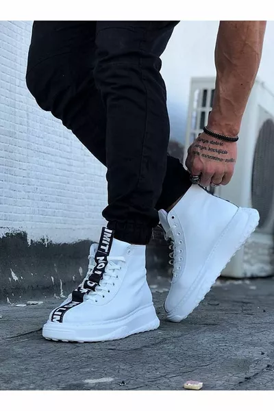  Witte heren halve enkellaarzen