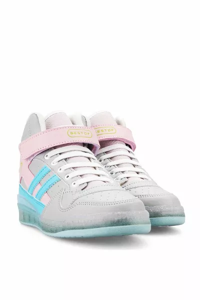 Bestof Jordan Кроссовки для девочек с длинной щиколоткой серо-розовый