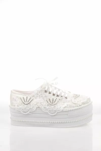 Свадебные кроссовки Цветочная вышивка Детализированный 