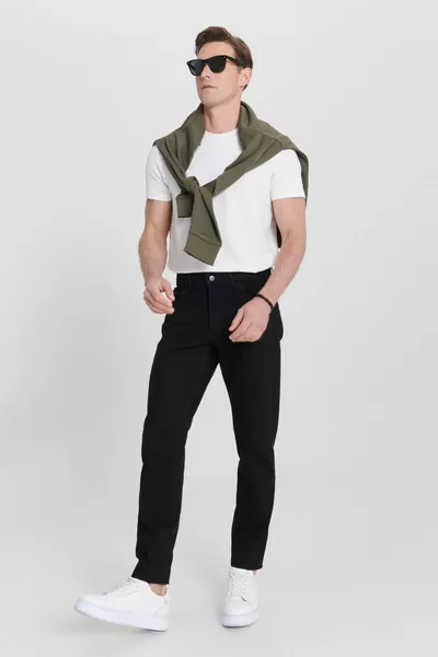 Herren Black Comfort Fit Casual Cut % Baumwolle Denim Jeans Jeans