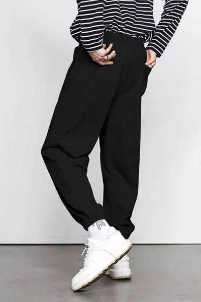 Pantalon de survêtement noir oversize coupe n/l pour homme
