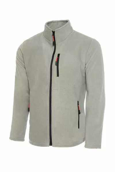 Grey Color Full Zipper 3 Pocket Fleece