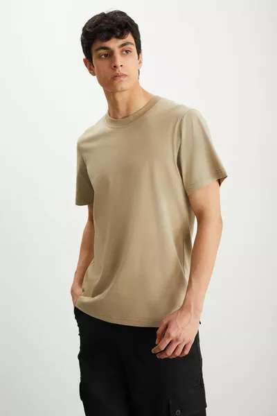 ميشيل للرجال سليم فيت سليم قطع  ٪ القطن العضوي الجانب انزلاق خياطة الأساسية محبوك المنك تي شيرت