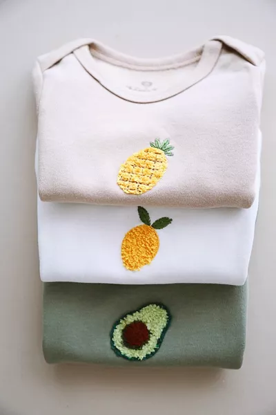 Body 3 pièces brodé à boutons-pression - Zibın Model 3