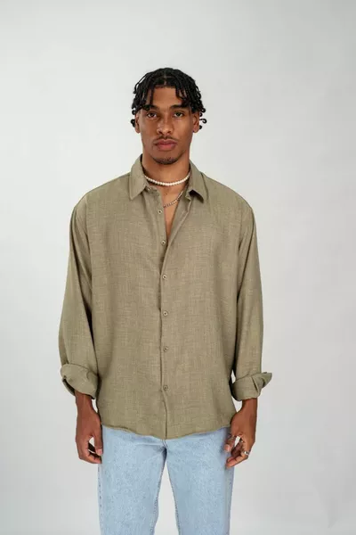 Oversize Khaki Men's Shirt