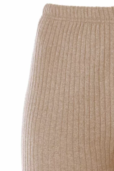 Pantalon et survêtement côtelés confortables de couleur beige pour femme