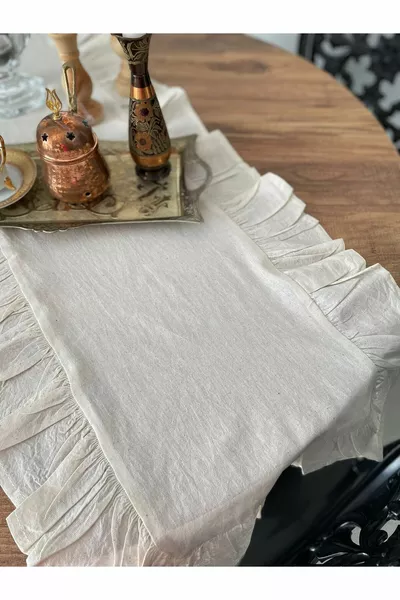 Ruffled Linen Runner 
