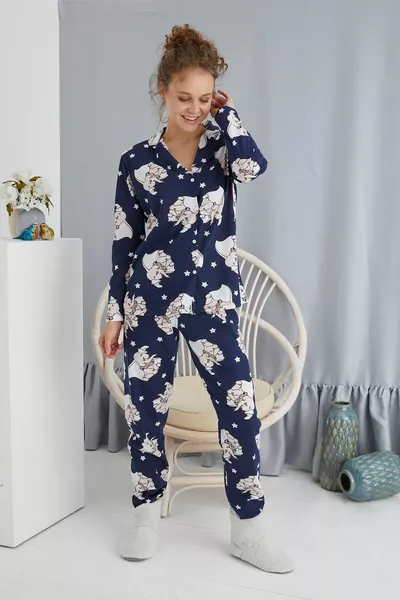 PYJAMA-SET MIT KNÖPFEN
