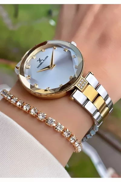 Brand New Season Special Series Желтый серебристый цвет Граненое стекло женские наручные часы - браслет в подарок