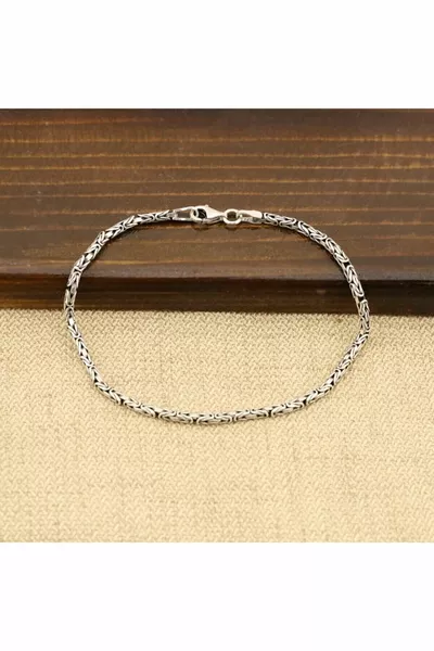 Мужской браслет-цепочка из стерлингового серебра  пробы