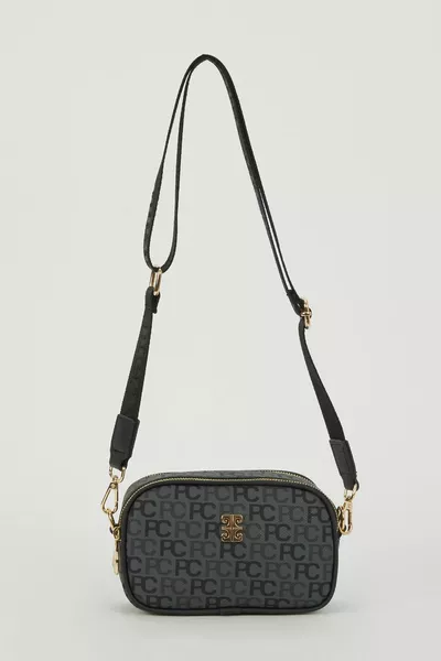 Alphabet Anthracite Sac à bandoulière pour femme avec commerce 