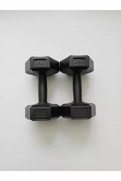 3 كجم × 2 قطعة الزاوي الفينيل المغلفة الأسود الدمبل الوزن مجموعة