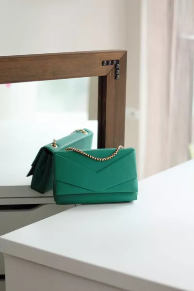 Women's Green Envelope Box Shoulder Bag