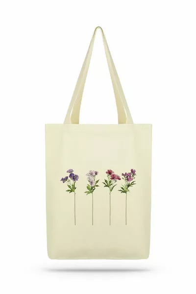 Paquet de fleurs longues ramifiées toile tissu sac fourre-tout