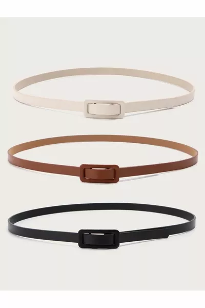 3 Нюдовые ремни из искусственной кожи