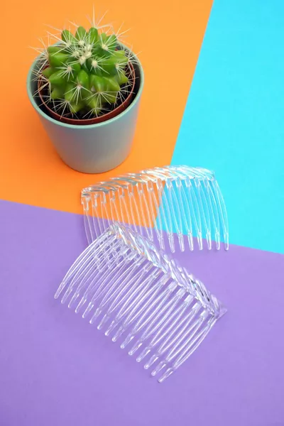 مشبك مشط شفاف 2 قطعة