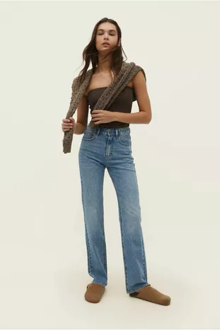  винтажные джинсы прямого кроя