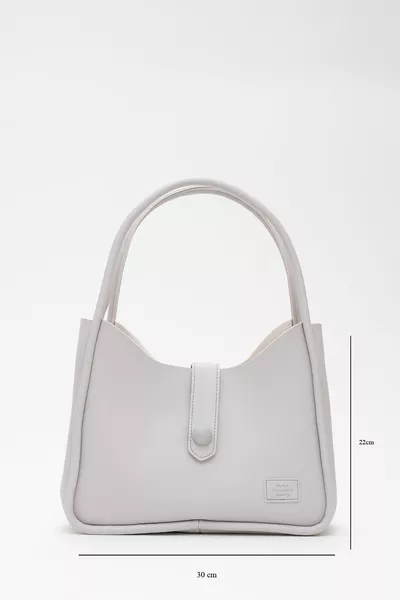 رمادي  جلد زر مفصلة حقيبة ماكياج المفاجئة مع الأكمام وحقيبة الكتف E:  U:  G: 