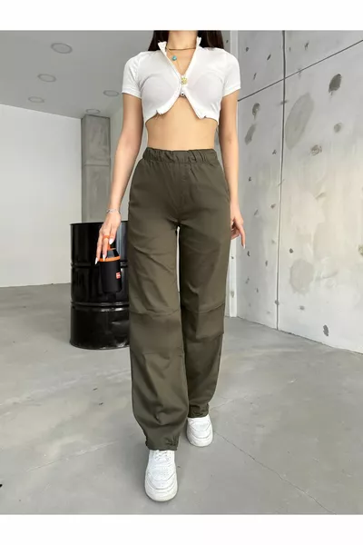 Khaki Stopper Fallschirmhose für Damen