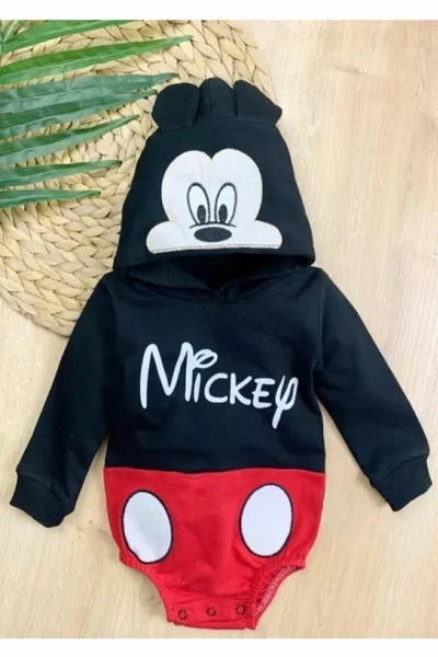 ميكي ماوس طباعة هوديي أسفل سناب سويت