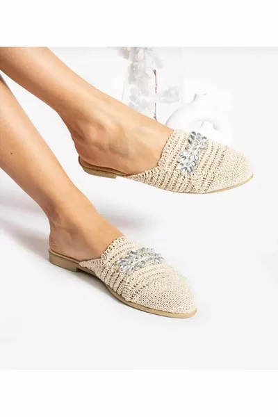 Дамски Каменна слама Плетени Плетени Чехли Ежедневни Сандали Чехли