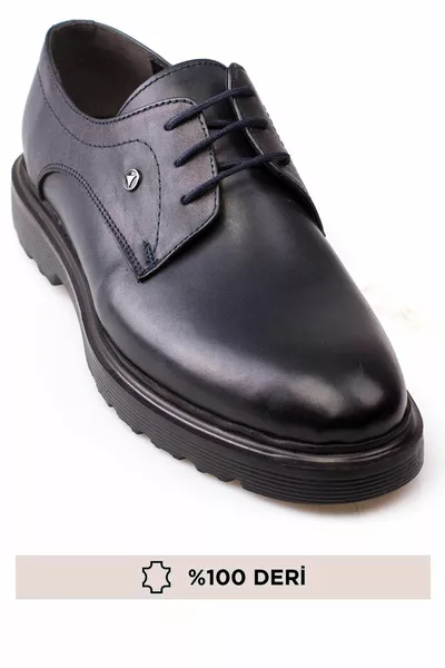 جلد طبيعي ، نعل سميك ، تصميم إيطالي ، أحذية جلدية رجالية