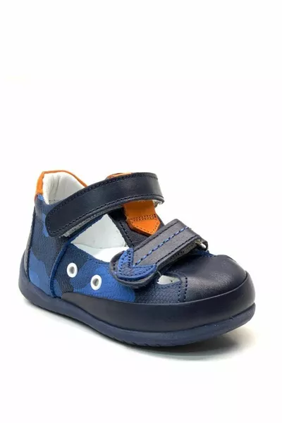  Orthopädische % Echtleder Baby Jungen Marineblau Erste Schritt Schuhe
