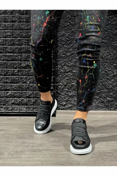  Sneakers Schuhe Schwarz (weiße Sohle)