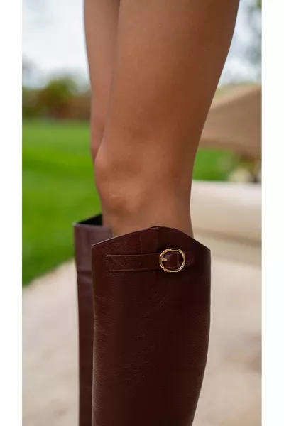 يورك بورجوندي أحذية جلدية أصلية