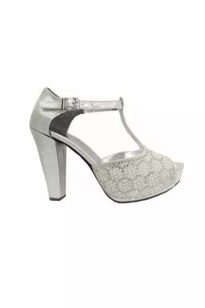 Женские босоножки на платформе на каблуке с кожаными камнями