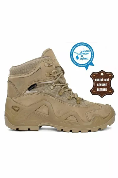  الرجال الرمال البيج جلد طبيعي للماء للماء في الهواء الطلق سميكة عارضة الرياضة الشتاء الأحذية البريدية