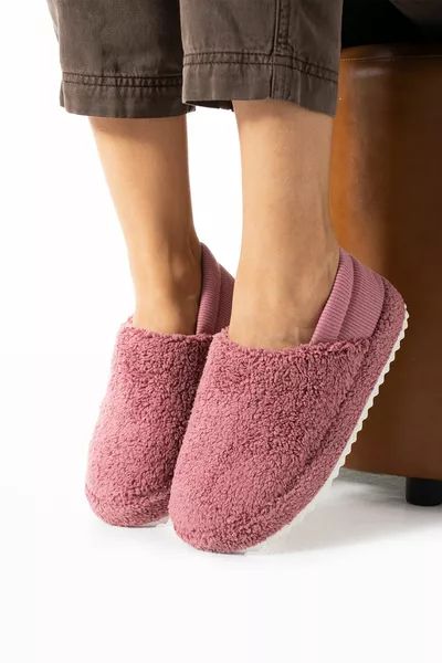 الكرز الظهر المطاطي تيري النسيج أحذية المنزل الأحذية المنزلية باندوف (المنتج المحسن)