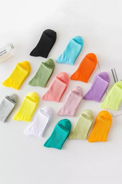 Women's Soft Colorful Cotton Extra Comfortable And Soft College Socks Set 8 Pairs