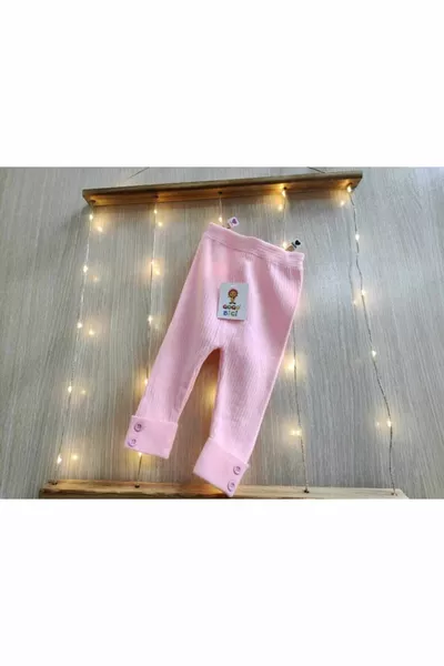 Meriç Baby Button Детализированные детские трикотажные колготки в рубчик