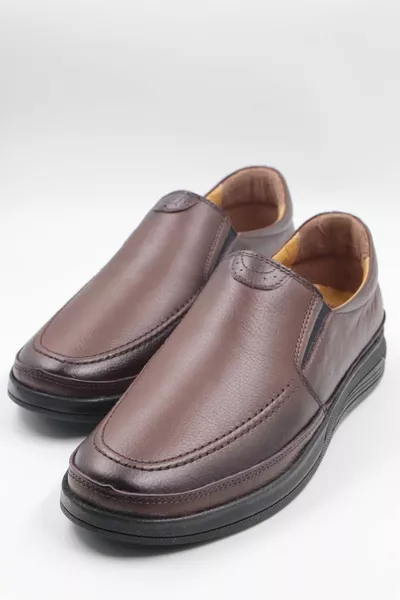 Heren Echt Leer Ultra Comfortabele Orthopedische Gel Bruine Casual Schoenen