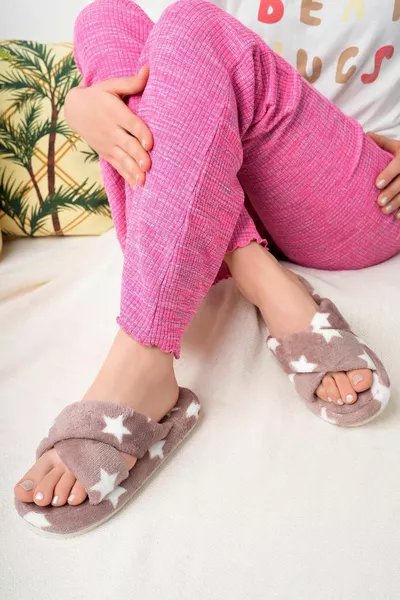 Modafrato SHINE Croce Stellata Pantofole da Casa Donna Pantofole Invernali Suola Silenziosa