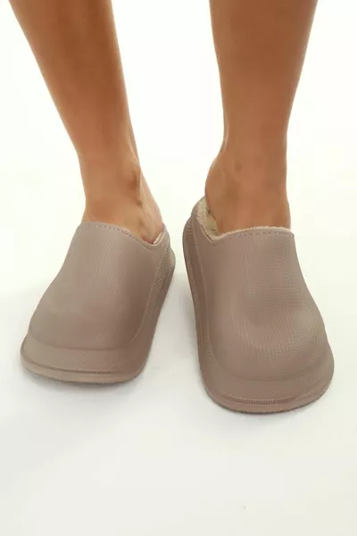 Unisex grigio Wander opaco Faylon pelliccia casa pantofole 4cm 