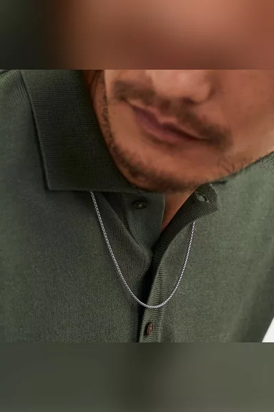 Античен тънък плетен модел стоманена тънка мъжка висулка