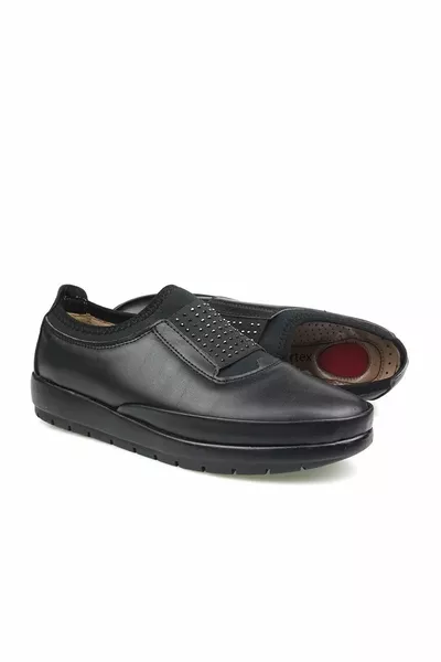 Rodexxo  Chaussures de mère brodées de pierres orthopédiques en cuir véritable avec gel de talon
