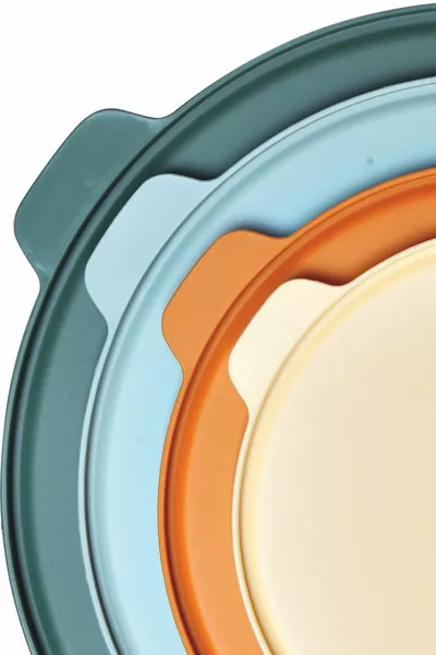 مجموعة من حاوية تخزين Aura المستديرة مع 4 أغطية بحجم