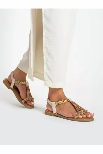 Feles Flat Sole Sciarpa Sandali da donna dettagliati TEN