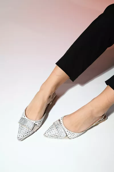 KELP Sandali bassi da donna in raso beige