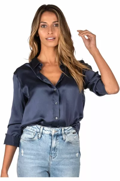 قميص ستان نسائي أزرق كحلي