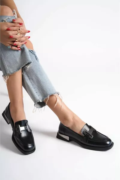 Mocassins Femme Capone Blunt Toe H Buckle