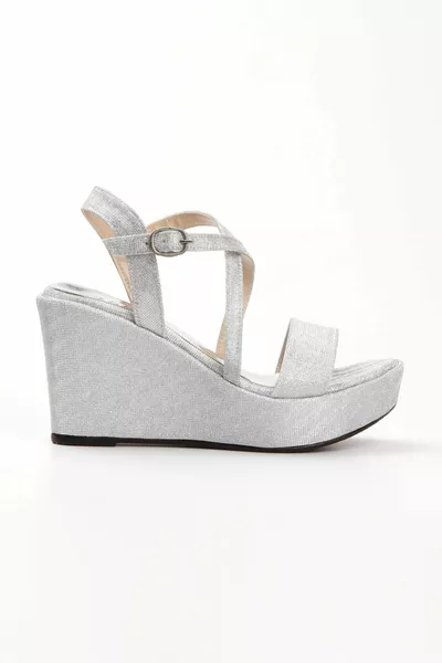 Women's Silver Special Edition Padded Heeled Sandals