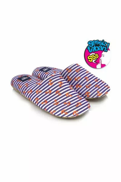 Marineblau gestreifte Anchor Silent House Hausschuhe für Herren