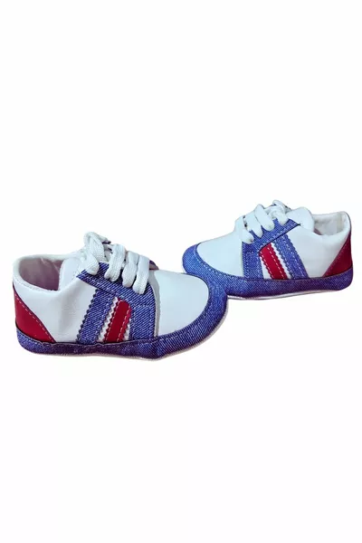 Пинетки, Мягкая кожа, Унисекс, Полосатый, На шнуровке, Удобный, Гибкий, Повседневный, Детская обувь первого шага