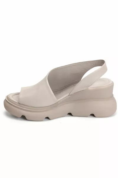 Sandali da donna in vera pelle colore grigio