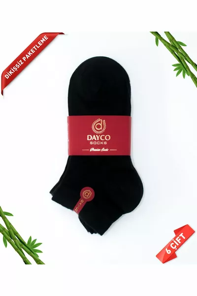 Stivaletti Premium da uomo in bambù senza cuciture Calzini neri Set di 6